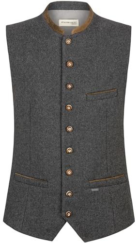 Stockerpoint Trachtenweste Gianni Gilet Tradizionale, Grigio, 54 Uomo
