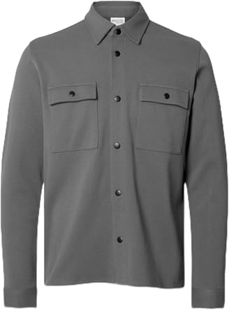 SELECTED HOMME Herr Slhjackie Sweatjacka Noos kort jacka, Granitgrå, L