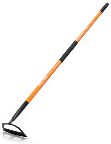 KOLEIYA Sharpened Garden Hoe 57 Inch Heavy Duty Weeding Hoe with 8.3 Inch Blade and Fiberglass Handle Pre Sharpened for Effortless Cutting Lawn and Soil Tool