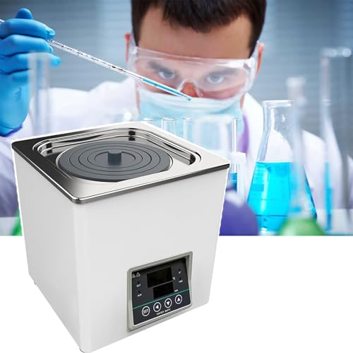 LHQYA Bain-Marie De Laboratoire 300 W, Chauffe-réservoir d'eau À Température Constante 3 L avec Affichage Numérique, Température Maximale 100 ℃/Plage De Synchronisation : 0-8 H, pour l'enseignement