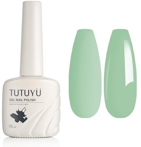 TUTUYU Salvia grönt gelnagellack, 12 ml blötläggning av UV LED-lampa grönt gellack