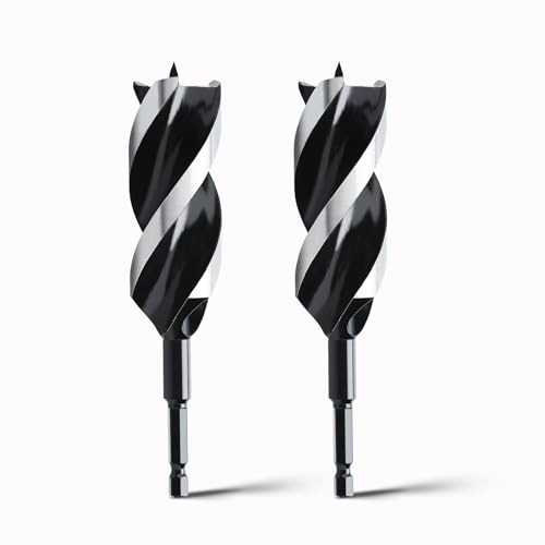hsawbit Wood Drill Bits, 2pcs x 30mm x 155mm Auger Drill Bit Extra Long | Hex Shank Big Drill Bits Wood Plastic, Drywall Woodworking Large Hole Drill Bit