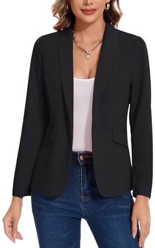 MINTLIMIT Womens Casual Blazer Long Sleeve Suits Jackets Shawl Collar Classic Workwear Front Lined Blazers with One Button Flap Pockets