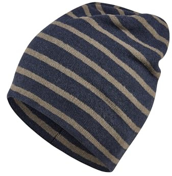 Sterntaler Beanie aus Baumwoll-Mischgewebe mit Streifen – Jungen – weich und pflegeleicht – Mütze für Baby und Kinder, Marine, Größe 49