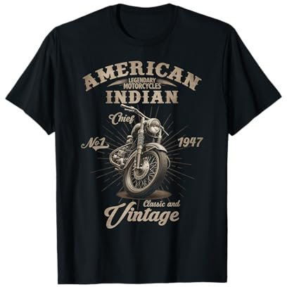 Retro American Motorrad Indianer für Old Biker T-Shirt