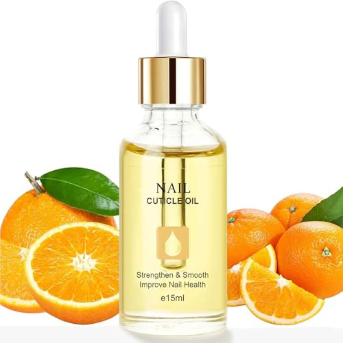 Nail Cuticle Oil with Organic Vitamin E & B, Cuticle Oil for Nails, Soothe Moisturize with Dropper Design for Dry Rough Nail Care Repair (15ml)