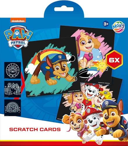 TM ESSENTIALS Paw Patrol Rubbelkarten für Kinder ab 3 Jahren, 6 Stück
