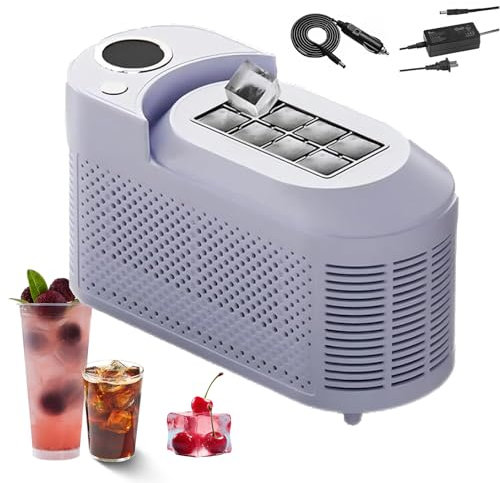 Mini macchina per il ghiaccio per uso domestico, produce cubetti in 10 minuti, doppia modalità di produzione del ghiaccio, distributore elettrico di ghiaccio per casa, ufficio, bar, feste,Purple