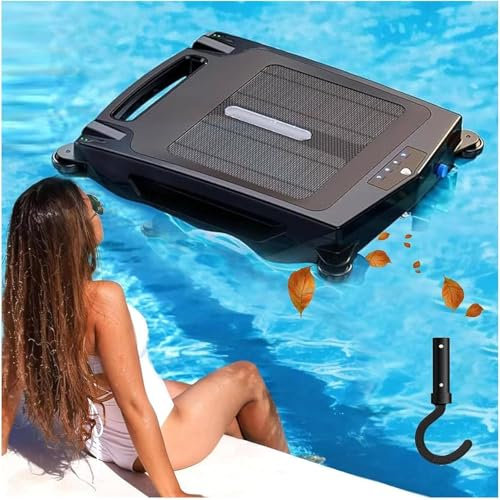 Skimmer Solar Para Piscinas-Optimización Inteligente De Ruta Con Ia Y Eliminación De Residuos Del 99.9 %,Elevadas Resistente Al Agua Ipx7, Mayor Succión Y Cajón Recolector De Residuos De 4.1 L