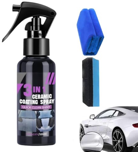 Spray di rivestimento ceramico nano ad alta protezione e rapido, spray di rivestimento ceramico 3 in 1, agente di rivestimento per vernice nano per auto multifunzionale, spray lucidante (1 pezzi)