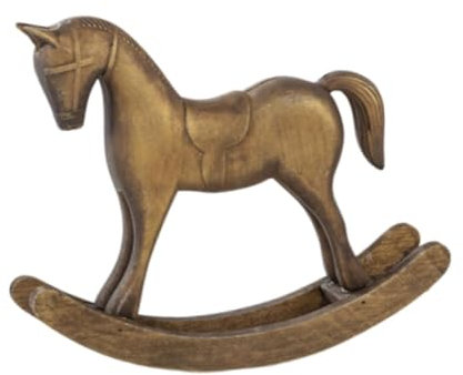 Sharplace Schaukelpferd-Statue, Holzskulptur, Vintage-Design, vielseitige dekorative Figur, Ornament für Tischdekoration, TV-Ständer, Geschenk, Bronze