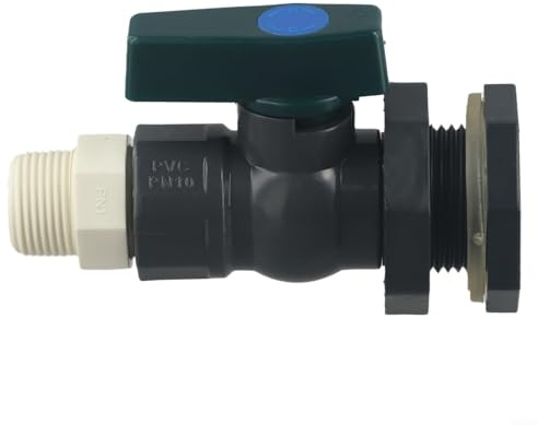 ZWEquipint 3 4 Zoll PVC Regentonne Wasserhahn Ventilanschluss mit Schottverschraubung und Schlauchadapter für Garten Tank Container Pool (B)