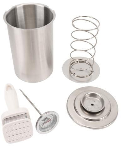 Omabeta Cubo de Carne Vaporizada de Acero Inoxidable, Olla de Cocción Al Cocinera de Presión de Carne con Termómetro para el Diseño de la Aguja de Tocino de Tocino (B)