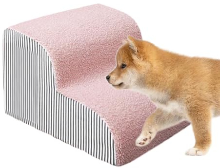 Dog Stairs, Dog Steps With Washable Cover Non-Slip Pet Stairs Foam Cat Ramp Pet Steps For Small Dogs & Cats