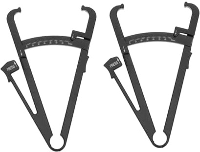 Gogogmee 2 piezas Pinzas Calibradoras de Grasa Corporal Medidor de Pliegues Cutáneos Portátil para Hombre y Mujer Precisión Medición de Porcentaje de Grasa Herramienta de Análisis Corporal