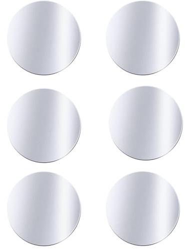 Kerlike Metallplatte Selbstklebend 6 Stück – Dünne Runde Metallplättchen mit 3M Kleber für Magnet KFZ Handyhalterung Auto Zubehör, Ersatz Metallband Handy Metall Platte Set, Silber