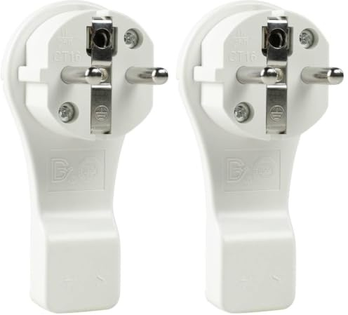 as - Schwabe Flachstecker - Schutzkontaktstecker mit doppeltem Schutzkontakt - Anschluss Leitungen bis max. 1,5mm² - extrem flach - einfaches Herausziehen durch Bügel - 230V, 16A - IP20 - weiß, 45030