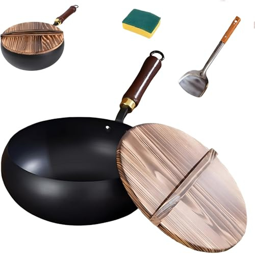 SartéN De Hierro Japonesa, SartéN De Hierro Sin Revestimiento, SartéN De Hierro Antiadherente Forjada A Mano Sin Revestimiento, Para Ollas En Estufas EléCtricas Y De Gas(Φ24cm)