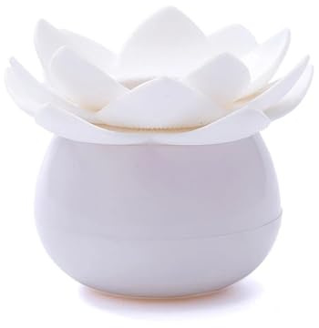 BTRYLDCFA Porta Cotton Fioc Porta cotton fioc, contenitore for bastoncini di cotone con coperchio, porta stuzzicadenti, organizer a forma di loto, accessori for il bagno(White S No Lid)