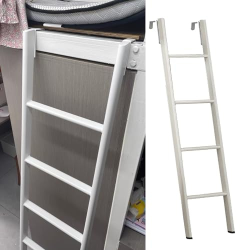 Scaletta per Letto, scaletta Bianca per Letti a Castello - Scale per Letti a Castello, scaletta a pioli per Letto (Dimensioni: 116 cm/45 Pollici)