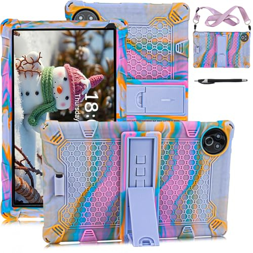 ATOOZ for MUISOO 10.1 Inch/MUISOO 10.4 inch Tablet Case 2025 2026,Purple | Soft Silicone,Kids Case for Evermyth 10 Inch Tablet KB10047/KB1001/KB1004, with Stand & Stylus Pen & Strap