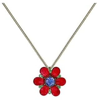 Konplott: Kette/Anhänger Daisy Love, moderner und modischer Blüten-Anhänger aus Glasplättchen und Kristallsteinen inklusive Kette, für Damen/Frauen