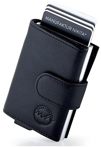 Manufaktur Nikita® Kreditkartenetui Echtleder | Geldbörse mit RFID-Schutz | Wallet für 10 Karten | für Damen und Herren mit schöner Geschenkbox