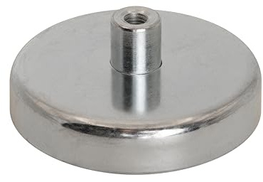first4magnets™ Ferritkruka magnet med M5 inre tråd för konst, hantverk, modelltillverkning, gör-det-själv och hobbyer – 50 mm diameter x 10 mm tjock – 22,5 kg drag – 4-pack