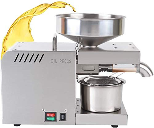 CGOLDENWALL Automatic Oil Press Machine 610W Oil Presser Stainless Steel Oil Extractor Expeller Machine Hot/Cold Oil Press for Nuts Walnut Linseed Olive Kernel Almond Rapeseed Sesame 220V