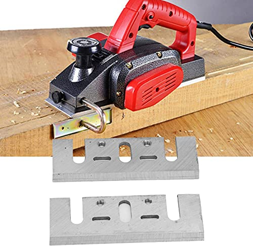 Lame de Rabot HSS Manuelle Paire de Lames de Rechange avec Support pour Rabot Électrique