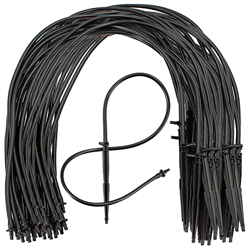 BRADAS® 25 Stück Set Bewässerung Tropfer Micro Pfeil Dripper Sprinkler Gerade Mit 50cm Schlauch & Adapter | Bewässerungssystem Topfpflanzen Gartenbewässerung Tröpfchenbewässerung Garten Pflanzen Rasen