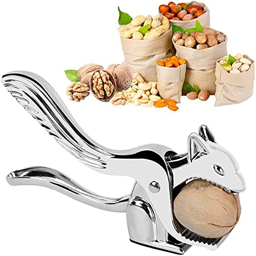 FGYZYP Heavy Duty Nut Cracker Tool, Squirrel Shape Pecan Walnut Clip Walnut Pliers Chestnut Clip, Multifunctional Handheld Zinc Alloy Nutcracker Opener for Dried Fruit Hazelnut Almond Brazil Nut