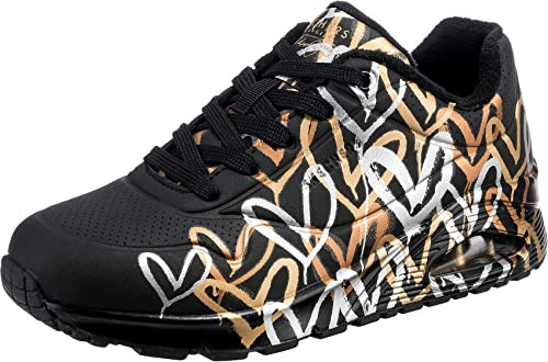 Skechers Uno dam Sneaker, Svart, 39.5 EU