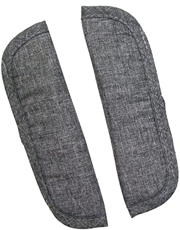 BAMBINIWELT Zubehör kompatibel mit BUGABOO Cameleon Sonnenverdeck Gurtpolster Lenkertasche für Kinderwagen Buggy (Gurtpolster meliert dunkelgrau)