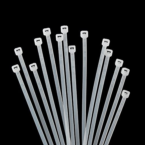 XINGO 1000 PCS Cable Zip Ties, 18lb Strength, Small Tie Wraps Self-Locking Nylon Zip Ties for Indoor and Outdoor Use (200mm x 2.5mm, White)