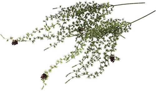 Botanic-Haus künstlicher Lärchenhängezweig/Weihnachtszweig (Spritzguss) mit Zapfen (2 Stück)