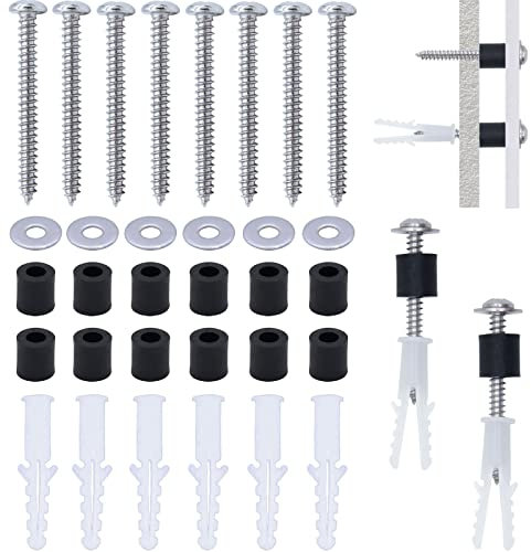 GrliTra 120 Pieces Pegboard Mounting Kit Wall Peg Boards Installation Accessories Pegboard Spacer Kit Includes Screws, Anchors, Spacers and Washers for 1/4-Inch Pegboard (30 Sets)