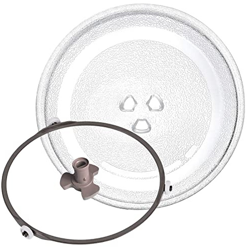 Drehteller Ersatz Teller 24,5cm Durchmesser Glasplatte Für Mikrowellen, Mikrowellenteller Ersatzbausätze Mit Drehtellerring Und Unterstützung, Universals Teller Glasteller Für Mikrowellen ( Color : A
