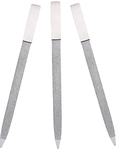 FRCOLOR 3 Pezzi Lima per Unghie in Acciaio Inox, Strumenti per Manicure Riutilizzabili, Resistenti alla Rottura, per Casa e Viaggio