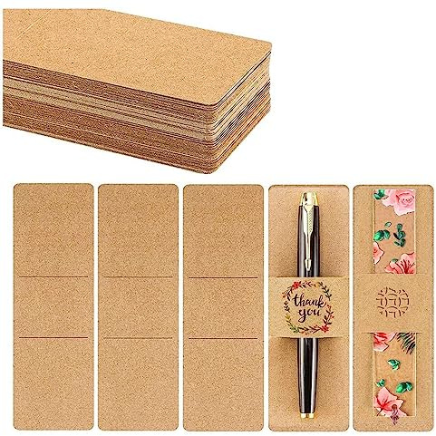 Smallterm 70 Stück Lesezeichen Kraftpapier Bookmark DIY-Lesezeichen Aus Kunstharz, Leere Anzeigekarten für Verpacken Von Lesezeichen, Geschenken
