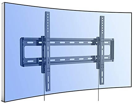 Supporto TV, robusto pannello curvo UHD HD Staffa di montaggio a parete per TV fissa per la maggior parte dei televisori LED, LCD, al plasma, OLED da 32-70 pollici (per TV a schermo piatto e curvo)
