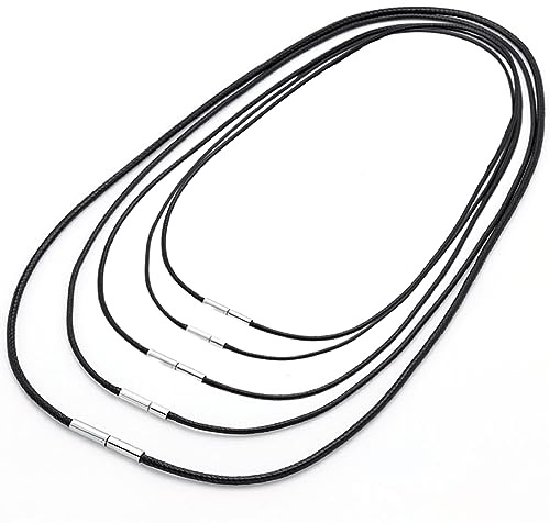 WeddHuis Kautschuk-Kette oder Armband - Schwarze Halskette mit Edelstahl-Verschluß(3mm-40/45/50/55/60cm)