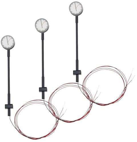 VGOL 3 Stück LQS62N Modelleisenbahn N Maßstab 1:160 Modelluhrlampe Plattformuhr Schienenlampe für Architektonische Sandkastenmodelle Warmweiße LEDs