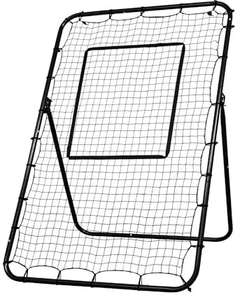 BALWONER 1,8 x 1,2 m 5 Winkel verstellbar Pitch Back Baseball Softball Lacrosse Volleyball Rebound Bounce Back Net mit Strike Zone Schwarz