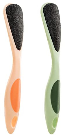 Herramienta de Pedicura para Pies, Removedor de Piel Muerta Pp | 2 Piezas, Color Naranja, Portátil y Fácil de Guardar, Exfoliación para Cuidado del Pie Uso Práctico
