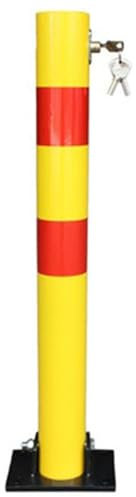 parkplatzsperre Sicherheitspollerpfosten, Poller aus Stahl, nachtreflektierendes Design, Verkehrspoller für Einfahrt, Lager, Parksperre (1 Stück) (Color : Yellow, Size : 27.5 * 5.9in)