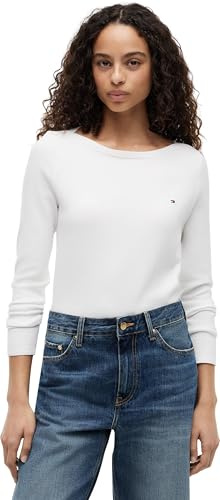 Tommy Hilfiger Damen Pullover Co Jersey Stitch Sweater U-Boot-Ausschnitt