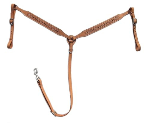 Western-Brusthalsband aus hochwertigem Leder für Reiten, verstellbare und bequeme Reitzaumzeug, strapazierfähiger Sattelgurt für Seil- und Rancharbeiten