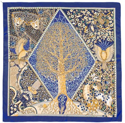 KSJEHW Seidentuch Damen Seidentuch Seide Leicht Seidenschal Bandana Halstuch Kopftuch Elegante Schal Tuch Geschenk für Frauen（Marineblau）