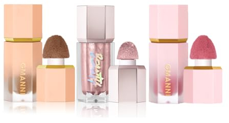 3PCS Liquid Highlighter Contour Blush Sticks - Langanhaltende Wasserdichte Rouge Makeup, Natürlich Gesichts Konturierungs Stift mit Sponge Tip - Buildable Contouring Bronzer